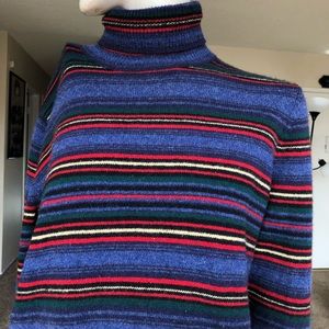 Multi-colored striped ralph lauren turtle neck